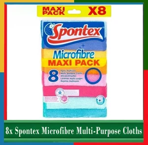 8x Spontex Microfibre Multi-Purpose Cloths Maxi Pack  - Picture 1 of 3
