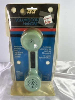 AT&T Volume Control Handset G6BM-50 Ivory Vtg Phone Accessory Cyan - Image 1 of 2