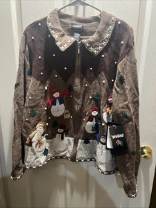 Suéter de Navidad Vintage Diseñador Originales Fa La Studio EE. UU. XL - Imagen 1 de 8