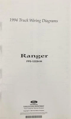 Schema Elettrico Pieghevole 1994 Ford Ranger 94 Pickup Truck OEM - Immagine 1 di 3