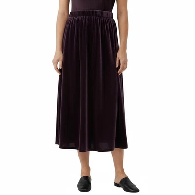 Falda midi de terciopelo de seda ciruela EILEEN FISHER para mujer talla grande  Foto 1 de 4