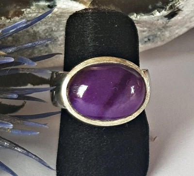 SCHMUCK-STCK Ring Silber 55 17,5 Sugilith Luvulith lila violett oval - Bild 1 von 3