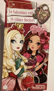 Ever After High 34 Valentines With 35 Glitter Stickers RARE New 2016 Mattel - Picture 1 of 8