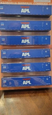 Jacksonville Terminal JTC HO Scale #953039 + 953052 6 Containers APL  American - Image 1 of 4