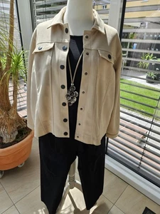 Ulla Popken "Jeansjacke" im Boxy Style, Größe 50/52, beige, neu mit Etikett - Bild 1 von 19