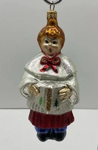 Vtg Christopher Radko Hand Blown Glass Christmas Sing We Now Choir Boy Ornament - Picture 1 of 10