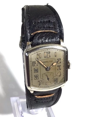 Антикварный HAMILTON TONNEAU, Cal. 987, 17 камней, 14k W.G.F. Ca. 1920-е, рабочие. - Изображение 1 из 4