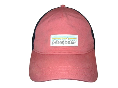 PATAGONIA Rosa/Azul Montaña Logo CAMIONERO SOMBRERO Exterior Caminata Snapback Gorra de Béisbol Foto 1 de 4