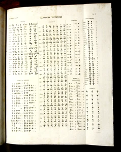 1849 Antiker Druck Lithographie "BEMERKENSWERTE ALPHABETE" Tabelle X Vergleich ZEICHEN. - Bild 1 von 2