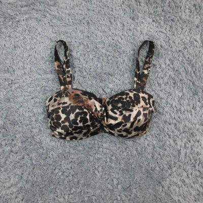 Top de baño Calzedonia para mujer grande marrón estampado animal bikini con aros Amelia nuevo con etiquetas Foto 1 de 4