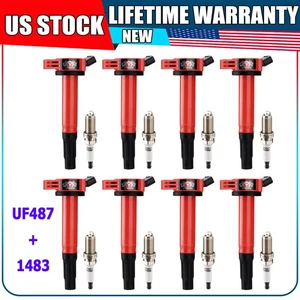 8X Ignition Coils + 8X Spark Plugs For Toyota Lexus LS460 LX570 GX460 LS600h V8 - Picture 1 of 24