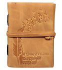 Leaf Embossed Genuine Leather Bound Grimoire Office Diary Book Of Shadow Spell