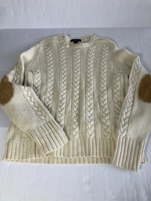 Daniel Cremieux Collection Cable Knit Fisherman Sweater Wool Linen Women’s Large - Image 1 of 4