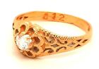 Cubic Zirconia CZ &amp; Silver Yellow Gold Plated Dress Ring Fine Jewellery