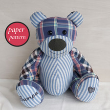 Memory Bear SEWING PATTERN, Patchwork Teddybear Soft Toy by My Fabric  Heaven, UK