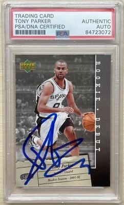 Tony Parker Signed 2006 Upper Deck Rookie Debut #88 PSA/DNA AUTO Spurs France  - Image 1 of 2