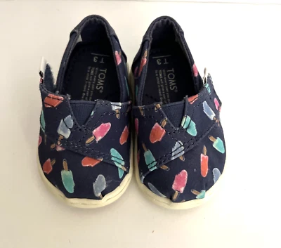 TOMS Bebé Clásico Lona Zapatos Sin Cordones Estampado Helado Bebé Talla T3 Foto 1 de 4
