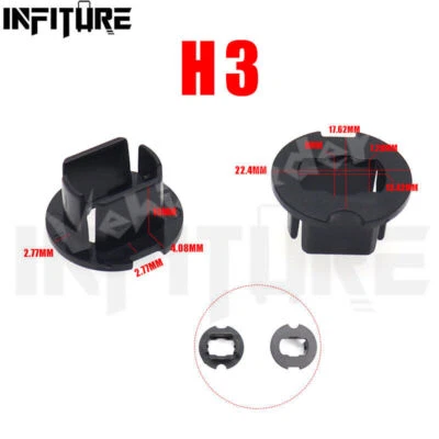 2X H3 LED Car Headlight Bulb Base Adapter Socket Retainer Holder Replacement kit - Image 1 of 3