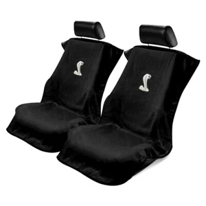 Fundas delanteras de asiento de automóvil Seat Armour de 2 piezas para Mustang Cobra - tela de terry negra - Imagen 1 de 1