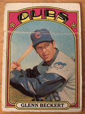 1972 Topps Glenn Beckert Baseball Card 45 Chicago Cubs 2nd Base Horizontal Bend