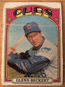1972 Topps Glenn Beckert Baseball Card 45 Chicago Cubs 2nd Base Horizontal Bend