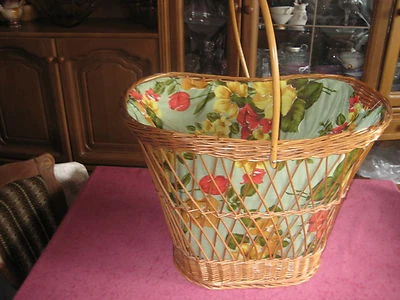 Vintage Wäschekorb/  Weidenkorb/ Henkelkorb  handgeflochten B60xT38xH45 cm - Bild 1 von 4