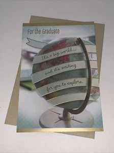 Hallmark Graduation Card: Big World Waiting For You To Explore Challenge Passion - Picture 1 of 6