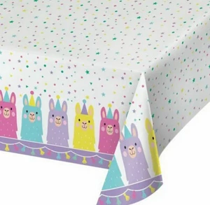 Llama Party Supplies Plastic 54" x 102" Tablecover CLEARANCE - Picture 1 of 1