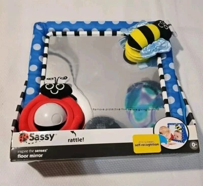 Espelho de chão Sassy Tummy Time | Brinquedo para bebê de desenvolvimento | Essencial para recém-nascido...  - Imagem 1 de 4