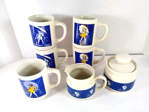 Juego de 5 tazas de café Morton Salt crema de cerámica, azucarero y 5 tazas - Imagen 1 de 14