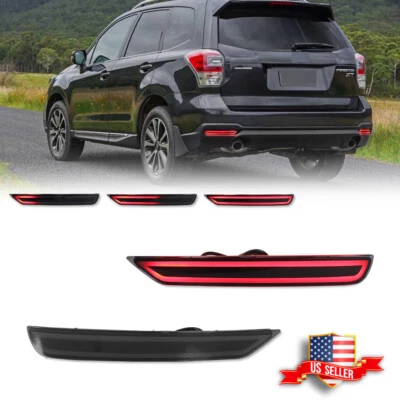 Smoke Rear Bumper Reflector LED Signal Brake Light For 2008-2018 Subaru Forester - Image 1 of 4