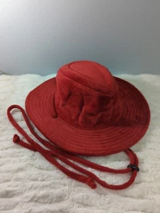 Sombrero de vaquero de terciopelo rojo con correa para la barbilla vintage talla única - Imagen 1 de 6