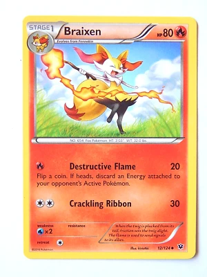 Braixen 12/124 (NM, Pokemon Card, Fates Collide, 2016, Fire, Uncommon) - Image 1 of 2