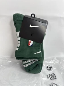 Nike NBA Authentics Power Grip Elite Socks XL Quarter GREEN Black Ankle Crew 323 - Picture 1 of 6