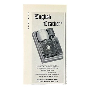 English Leather Cologne Print Ad 1963 3x5.5" Lotion Vintage 60s MCM Mem Company - Bild 1 von 2