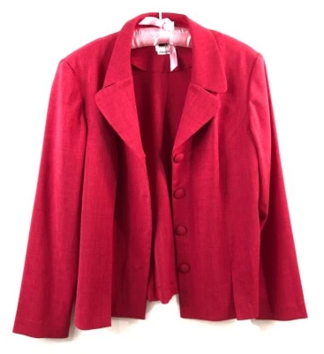 Vestido Blazer LESLIE FAY Rosa Fucsia Dos Piezas Satinado 14 Grande Foto 1 de 4