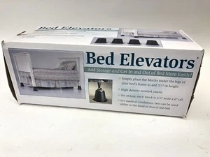 BEDROOM MANAGER SET 4 BLACK 6”BLOCKS RAISE YOUR BED - Picture 1 of 5