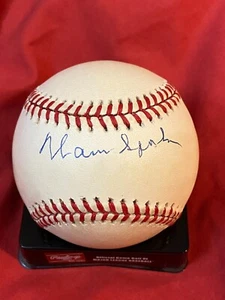 HOLOGRAMA DE CUBIERTA SUPERIOR SOLO DE BÉISBOL FIRMADO AUTOGRAFIADO POR WARREN SPAHN - Imagen 1 de 3