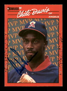 Chili Davis Autographed Signed 1990 Donruss MVP Card #BC-20 Angels 188599