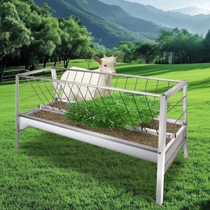 77 Gal Hay Feeder 5 Feet Livestock Feeder Goat Feed Trough For Sheep Shed Horse - Picture 1 of 7