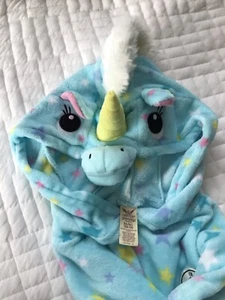Faded Glory Unicorn One Piece Jumpsuit - Blue with pink and yellow stars - Picture 1 of 10