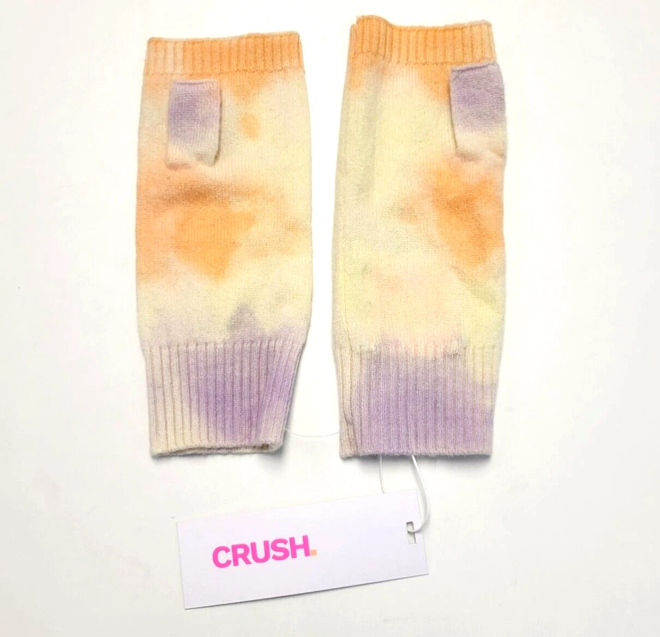 $78 Nuevo CRUSH Tye Dye Guantes Abiertos para Dedos Mujeres O/S TALLA ÚNICA Cachemira Foto 1 de 4