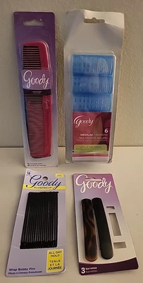 Lote de 4 piezas Goody pasadores grandes envolventes pasadores peines de aderezo 6 rodillos medianos Foto 1 de 4