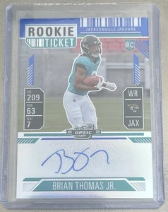 2024 Contenders Optic Rookie Ticket Brian Thomas Jr Blue Prizm Auto /75 - Picture 1 of 2