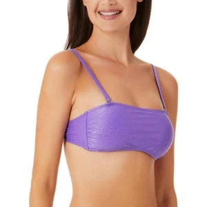 Juniors Purple Metallic Bikini Bandeau Top Convertible - Picture 1 of 10
