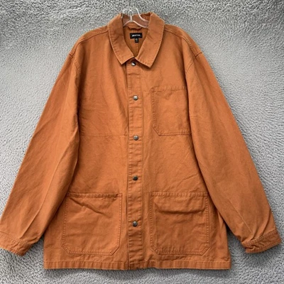 Brixton Chore Coat Jacket Mens XXL Brown Canvas Workwear Snap Front Pockets - Image 1 of 4