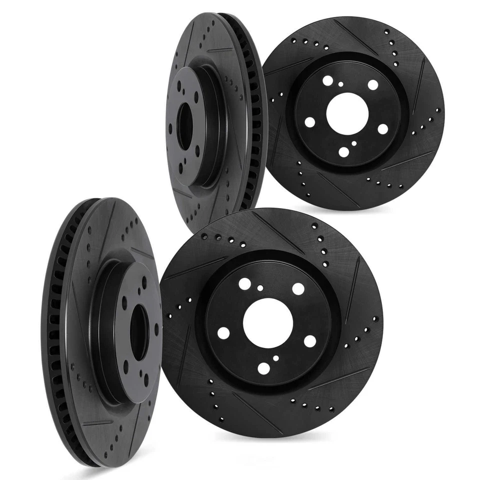 DFC Brake Rotors - Drilled and Slotted - Black fits 2004 Volkswagen Golf R32  DF - Image 1 of 1