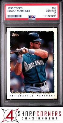 1995 TOPPS #55 EDGAR MARTINEZ MARINERS HOF PSA 10 - Image 1 of 2