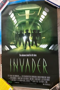 Vintage 1992 Invader Original Movie Poster Sci-Fi VHS Promo Aliens UFO - Picture 1 of 3