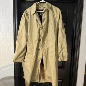 Botany Weather Topper Tan Men's TrenchButton Up w/ Zip Out Faux Fur Liner 44L - Picture 1 of 14